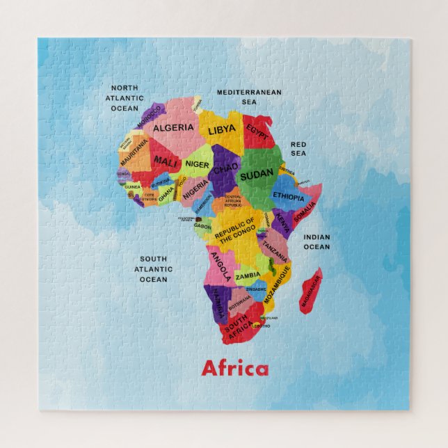 Africa Map watter colour Jigsaw Puzzle (Vertical)