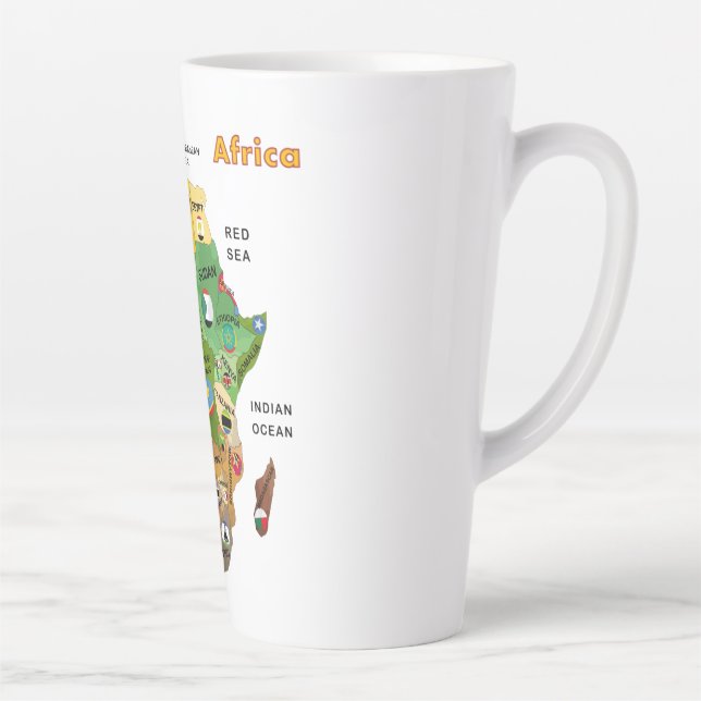 Africa map with flags Latte Mug (Right)