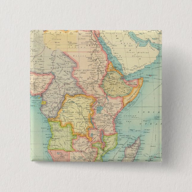 Africa Map with shipping routes 2 Inch Square Button (Front)