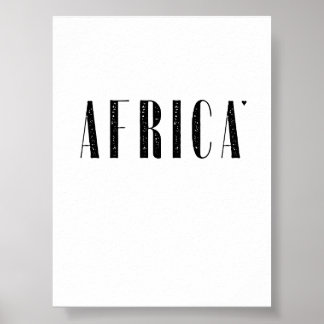 Africa - minimalistic typography poster