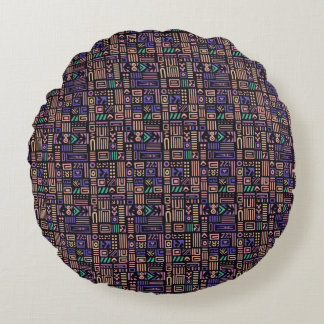 Africa Mudcloth pattern abstract modern art 3 Round Pillow