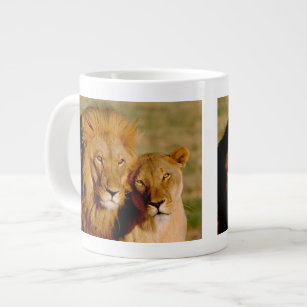 Africa, Namibia, Okonjima. Lion & lioness Large Coffee Mug