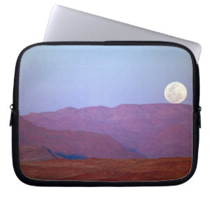 Africa, Namibia, Sossusvlei. A full moon rests Laptop Sleeve