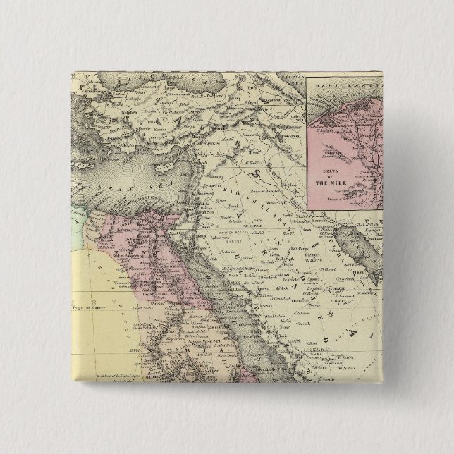 Africa North Eastern Sheet 2 Inch Square Button (Front)