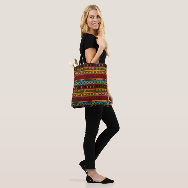 Africa Pattern Print Cloth Grocery Tote Bag (On Model)