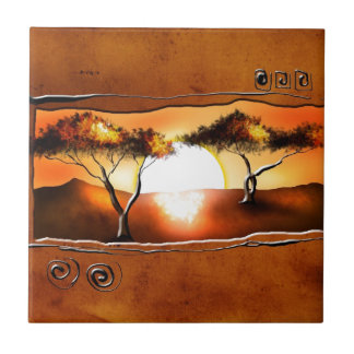 Africa retro vintage style gifts 12 tile