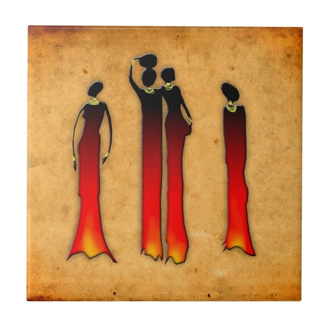 Africa retro vintage style gifts 26 tile (Front)