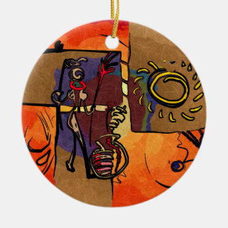 Africa retro vintage style gifts ceramic ornament