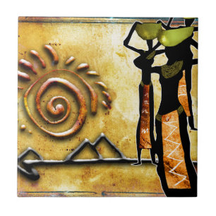Africa retro vintage style gifts tile