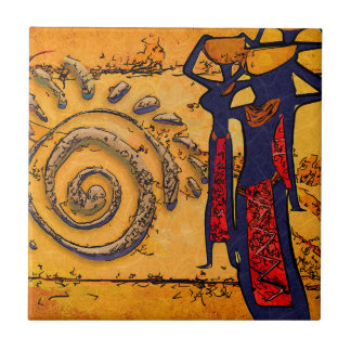 Africa retro vintage style gifts tile
