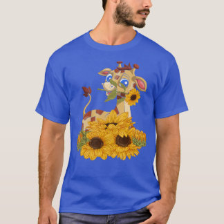 Africa Safari Zoo Keeper Cute Animal Gift Sunflowe T-Shirt