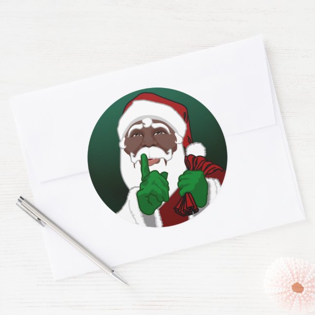 Africa Santa Sticker Custom Santa Stickers (Envelope)
