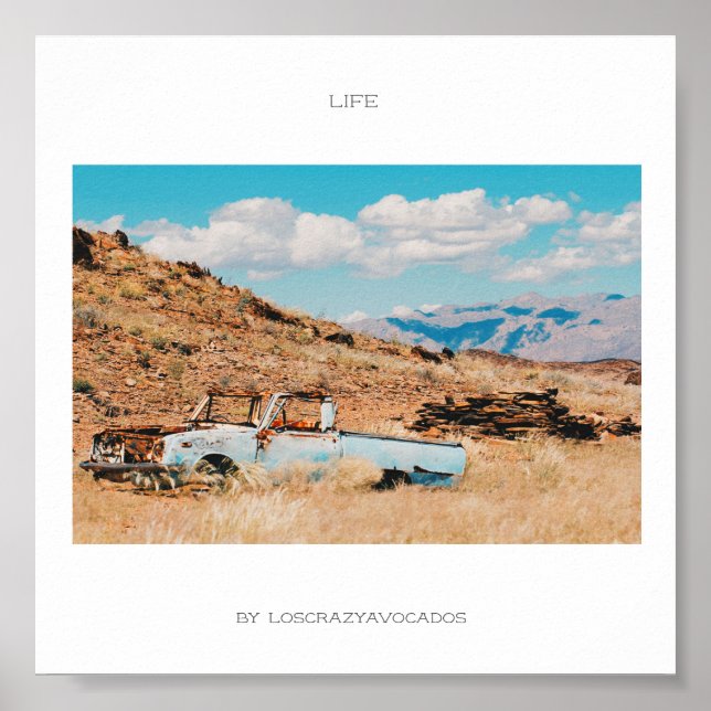 Africa Savannah Grass Car Mountains Life Poster (Front)