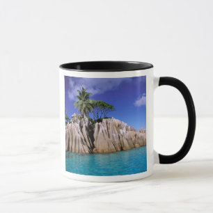 Africa, Seychelles, La Digue Island. Granite Mug