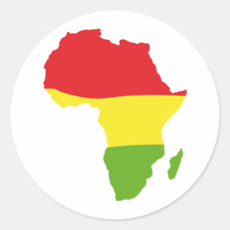 africa shape flag classic round sticker