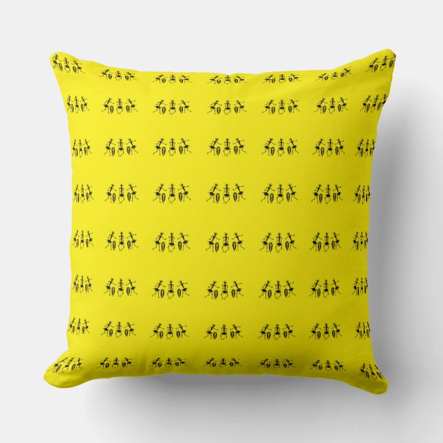 Africa, Silhouette Inspirational Dancers Pattern Throw Pillow (Front)