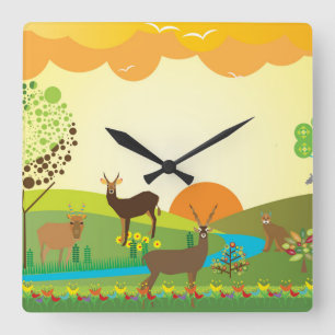 Africa Square Wall Clock