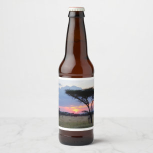 Africa - Sunset 3 Beer Bottle Label