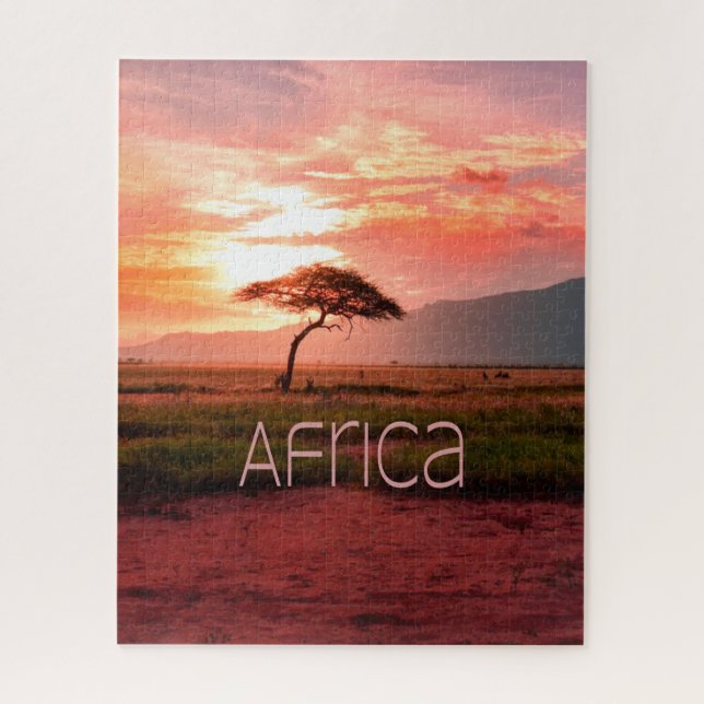 Africa Sunset African Jigsaw Puzzle (Vertical)