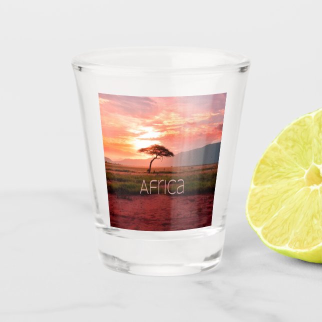 Africa Sunset African Shot Glass (Front)