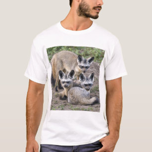 Africa. Tanzania. Bat-Eared Foxes at Ndutu in T-Shirt