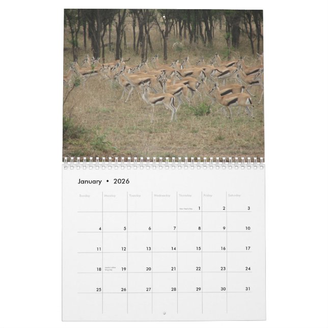 Africa: Tanzania & Kenya Calendar (Jan 2026)