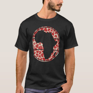 Africa Vintage Retro Map Valentine's Day love Hear T-Shirt