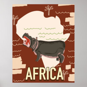 Africa vintage travel poster. poster