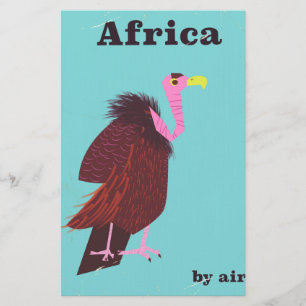 Africa Vulture vintage air travel poster Stationery
