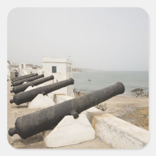 Africa, West Africa, Ghana, Elmina. Canons gaurd Square Sticker