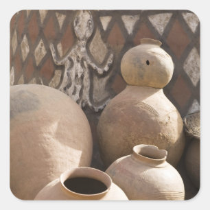 Africa, West Africa, Ghana, Sirigu. Handcrafted 2 Square Sticker