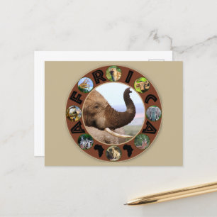 Africa Wildlife Circle Elephant Scents Postcard