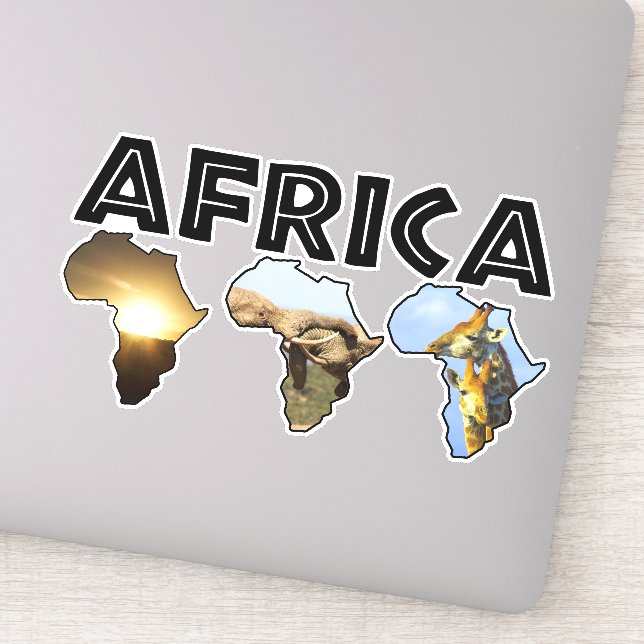 Africa Wildlife Continent Trio Black Text (Detail)