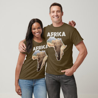 Africa Wildlife Map Elephant Family T-Shirt