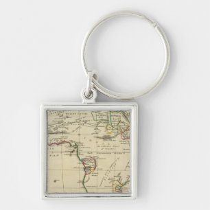 Africa with boundaries outlined keychain