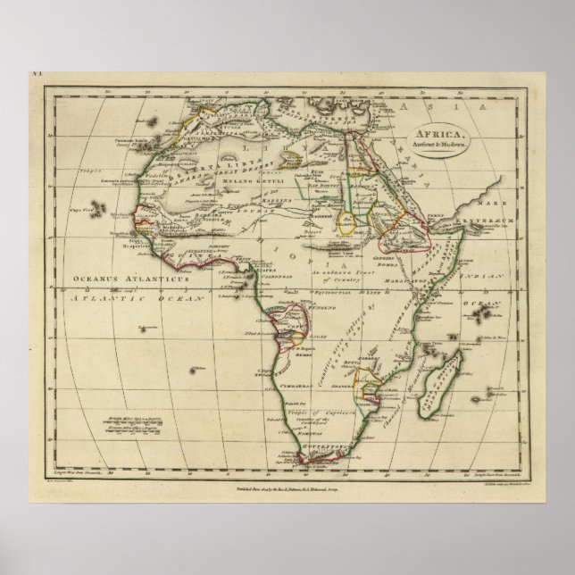 Africa with boundaries outlined poster (Front)