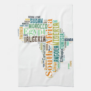 Africa Word Art Kitchen Towel