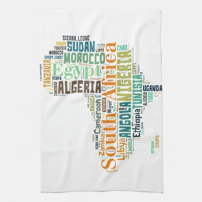 Africa Word Art Kitchen Towel (Vertical)