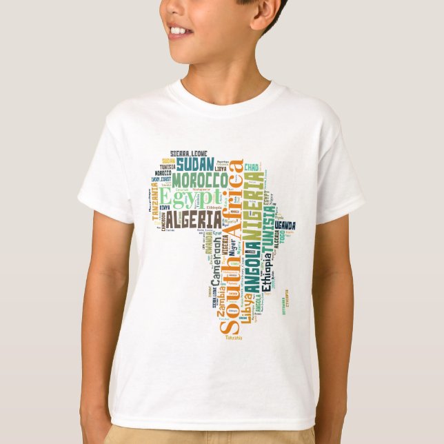 Africa Word Art T-Shirt (Front)