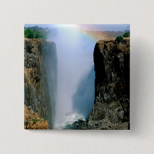 Africa, Zambia, Victoria Falls National Park. 2 Inch Square Button