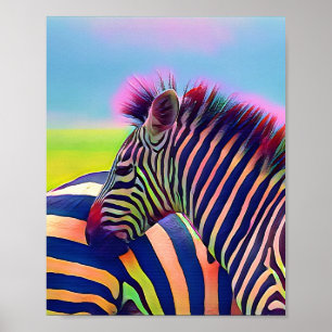 Africa zebra black white  poster