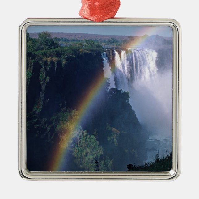 Africa, Zimbabwe. Victoria Falls Metal Ornament (Front)