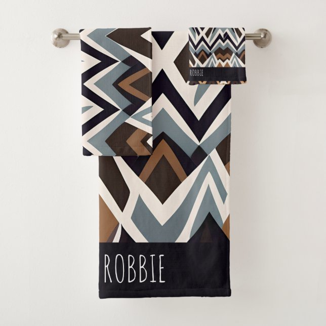 Africain Marocco Triangle Motif Brown géométrique (En situation)