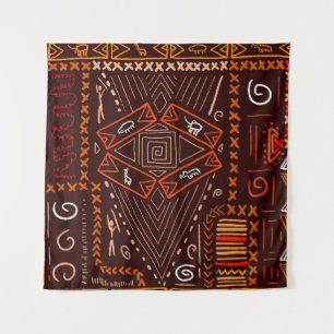 African Aboriginal Art Seamless Pattern Tapestry