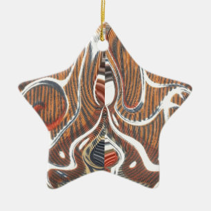 African Abstract Art Print Ceramic Ornament