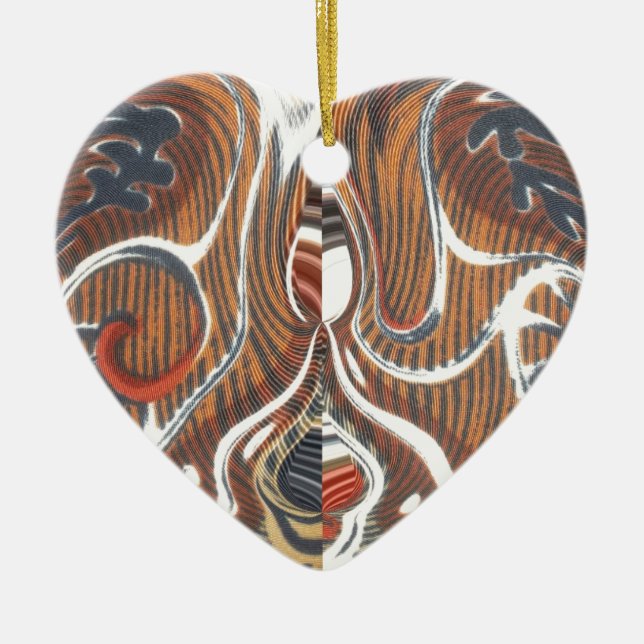 African Abstract Art Print Ceramic Ornament (Front)