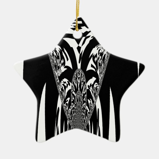 African Abstract Art Print Ceramic Ornament (Front)