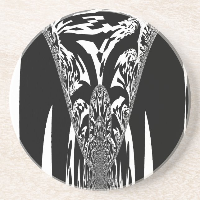 African Abstract Art Print Coaster (Front)