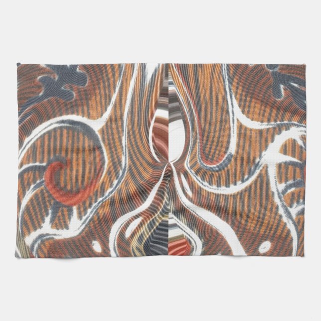 African Abstract Art Print Kitchen Towel (Horizontal)