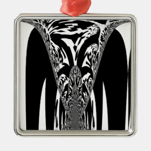 African Abstract Art Print Metal Ornament